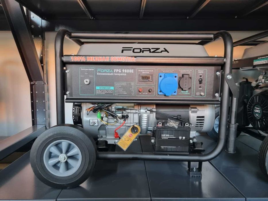 Бензиновый генератор FORZA FPG9800E, генератор 7,5кВт, медная обмотка