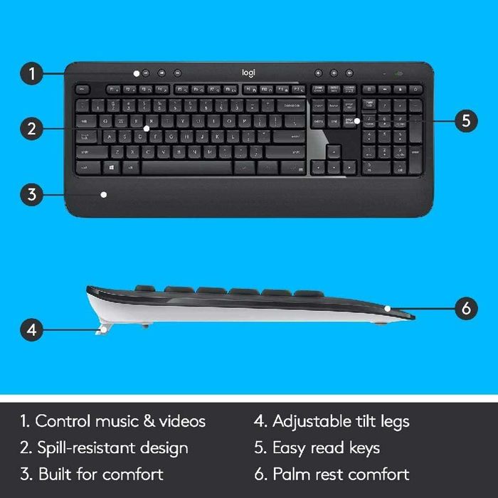 Logitech MK540-комплект клавиатура и мишка,Unifying приемник