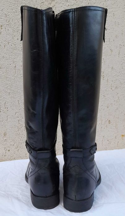 Cizme de damă, piele naturală, 37, negru, fabricate în Marea Britanie