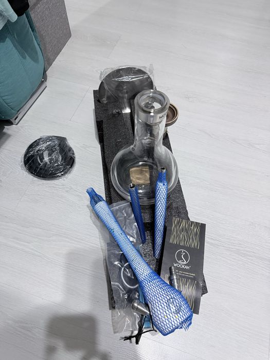 Narghilea Premium WOOKAH White Nox - NOUĂ / FULL BOX - Certificat Autenticitate