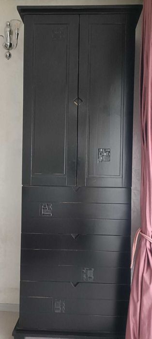 Mobila living, neagra, lemn masiv stejar,  export