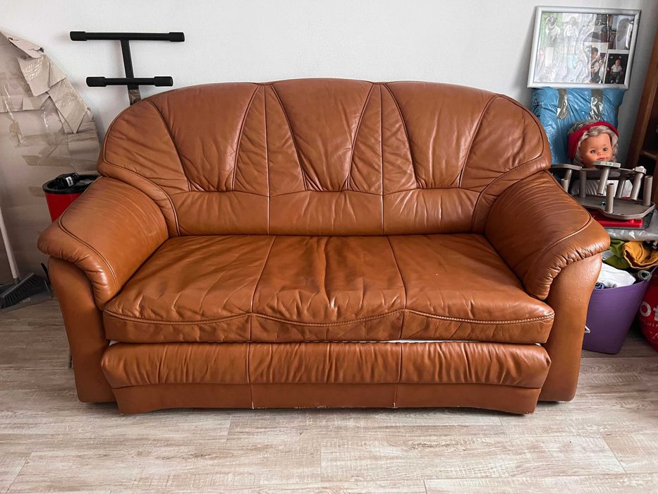 Vand canapea piele si 2 fotolii