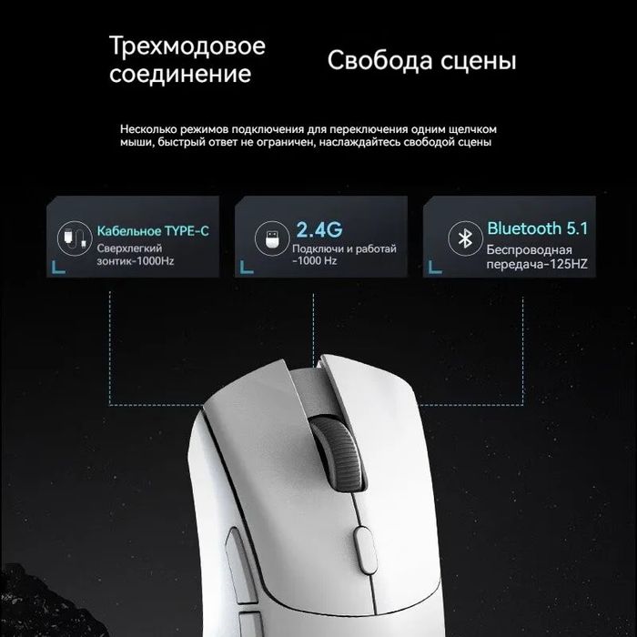 топовая беспроводная мышка metapanda p1 4k белая (сенсор 3395)