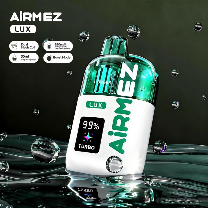 Pachet 2 Bucati Vape 100.000 Puffs Fiecare Airmez lux Mod Turbo Nivel Lichid