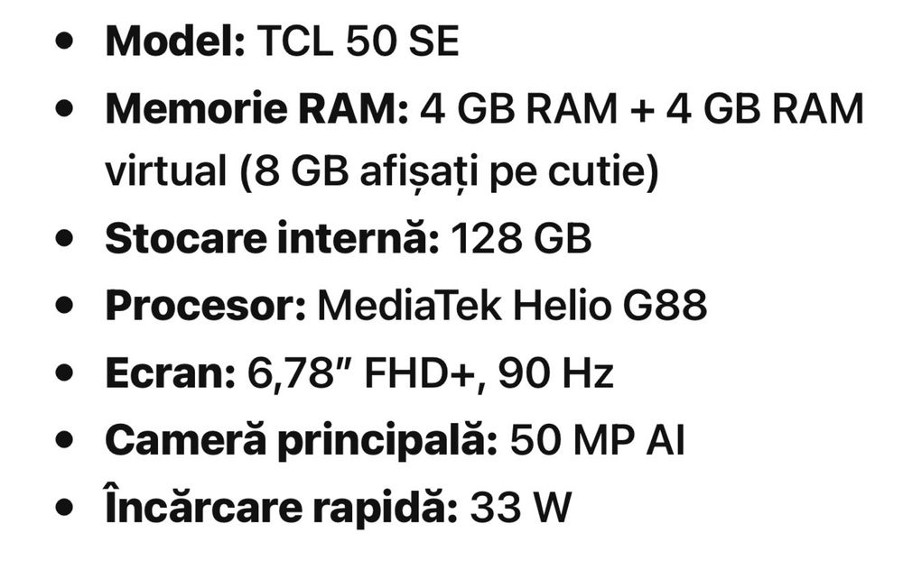 Telefon TCL 50 SE