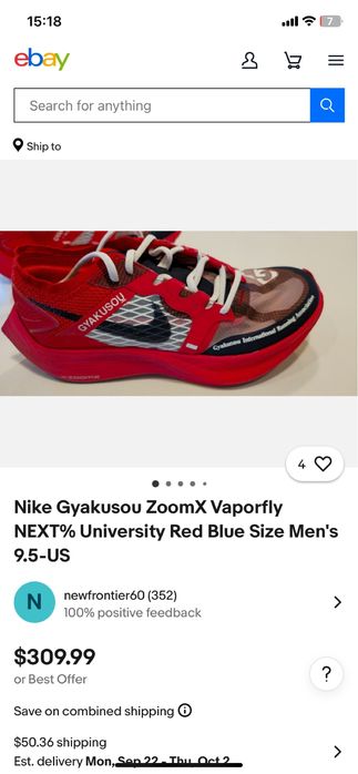 Pantofi sport Nike Gyakusou ZoomX Vaporfly NEXT% marimea 42