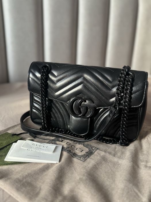 Редкая Gucci GG Marmont Small Shoulder Bag (All Black / Monochrome)