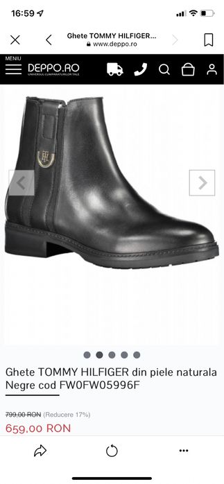 Botine Tommy Hilfiger, 39