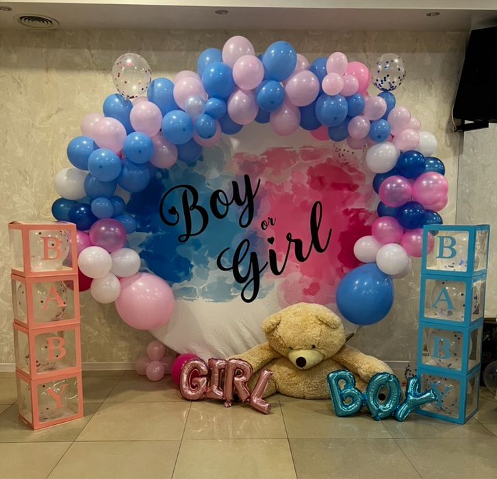 Închiriere Arcadă 220 cm + husa Boy or Girl + Decor Gender Reveal
