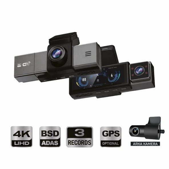 Видеорегистратор с тремя камерами