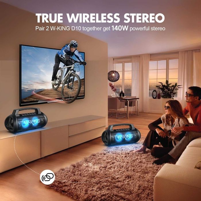W-King D10 70W, безжична Bluetooth тонколона с безжичен микрофон