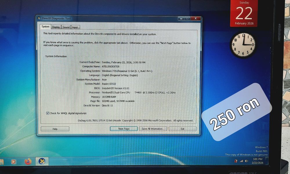 Vand două laptop-uri acer