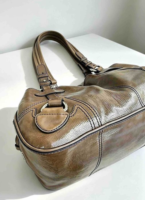 Celine Cargo Glossy Ombre Maro Geanta Umar Piele Medie Original