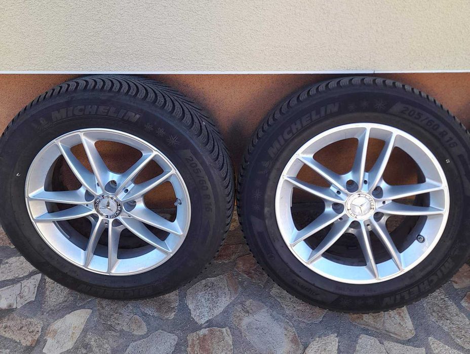 Зимни гуми Michelin Alpin5, с лети джанти mercedes, 205/60/16, ДОТ0819