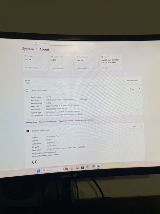 Set PC Gaming / Ryzen 5 3500X/ RX5500XT + Monitor 144Hz