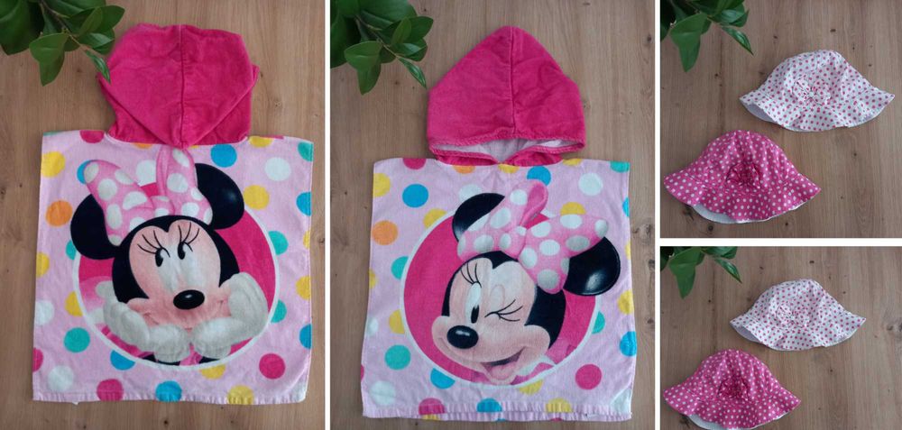 Детско хавлиено пончо за плаж / Лятна шапка