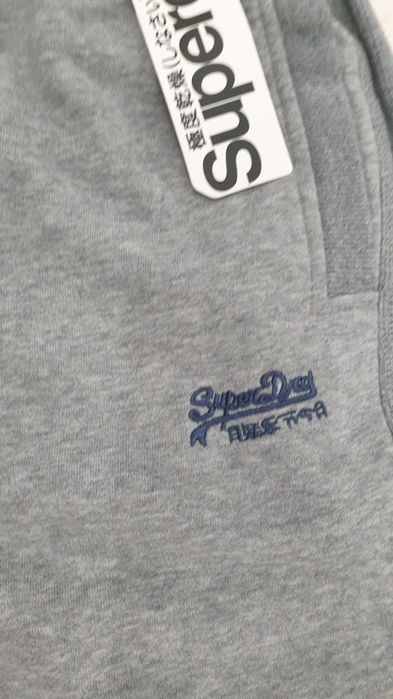 Pantaloni bumbac dens Superdry  L/ gri OFERTA