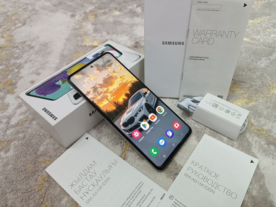 SAMSUNG A51, Коробка и наушник.