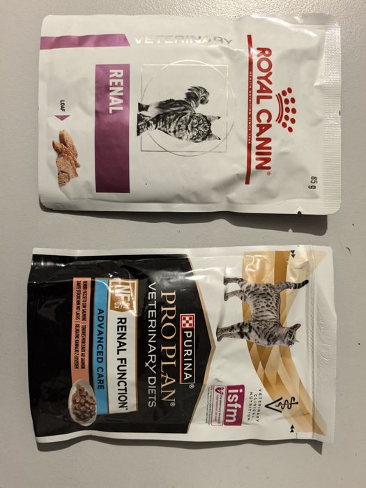 Royal Canin Renal Mousse и Purina Pro Plan Renal Function