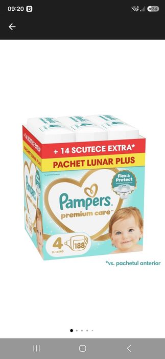Pampers Premium Care, scutece, marimea 4
