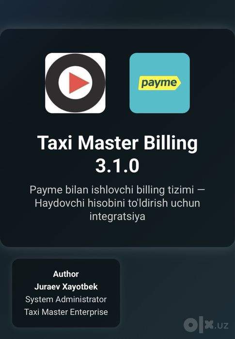 Paynet, Payme, Click — Taksi tizimingizga ulaymiz! Taxi master
