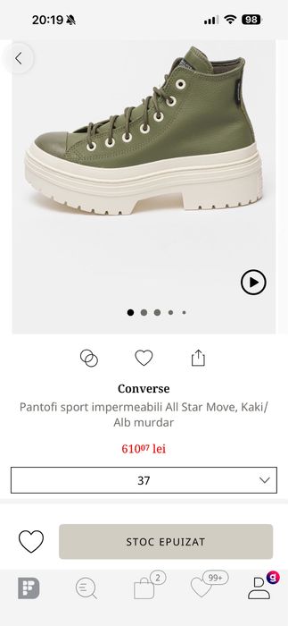 Vand tenisi impermeabili Coverse kaki