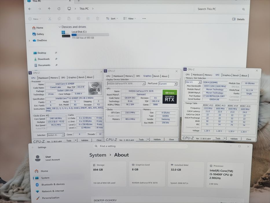 PC Gaming i5, RTX, 32gb ram, 1TB