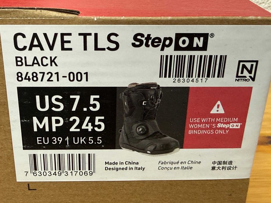 boots noi nitro cave tls step on 23,5 25,5 26,5 europa 37 40,5 41,5