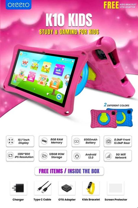 Детские Планшеты для детей Oteeto K1, Oteeto K10! Бесплатная Доставка!