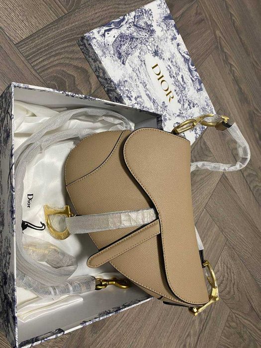 Geanta Dior Saddle Bej / Crem din Piele Naturală - nouă, în cutie