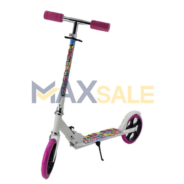 Тротинетка Детска скутер scooter сгъваема бяло/розово триколка колело