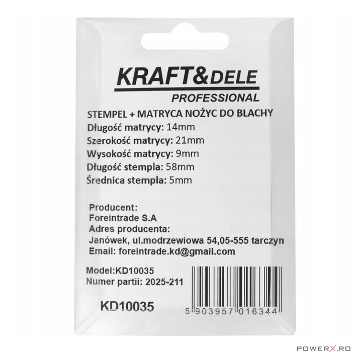 Kit reparatie pentru foarfeca de taiat tabla, panson si matrice, Kraft