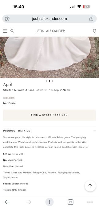 Булчинска рокля Justin Alexander от микадо