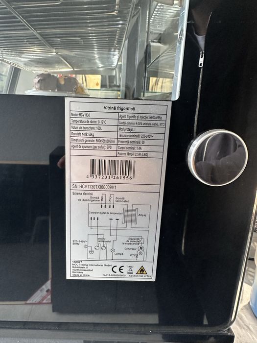 Vitrina frigorifica 160L