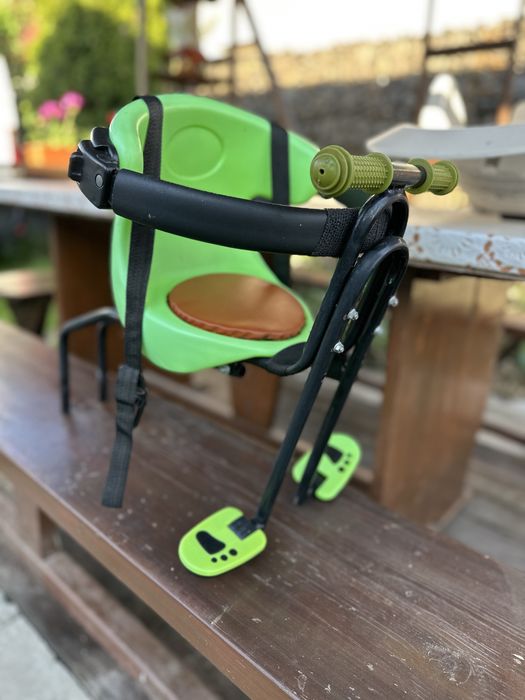 Scaun copii bicicleta, montare frontala, design cu manere, rosu, pentru 8-48 luni