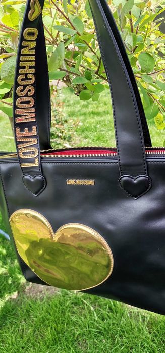 Moschino Love, geantă shopper neagră, superba!