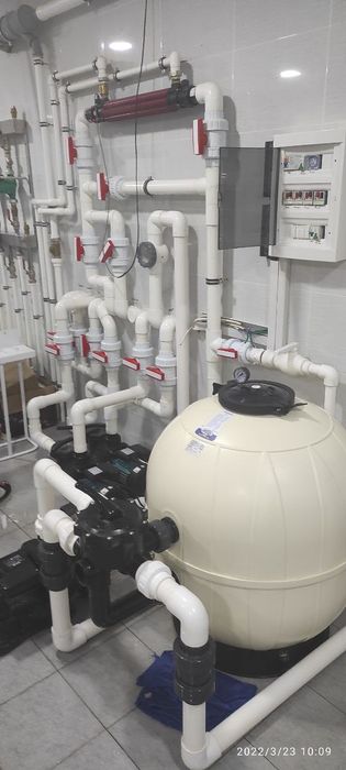 Установка фильтров,насосов для бассейнов.