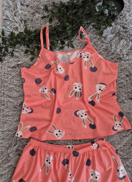 Pijama iepurasi, corai, 2 piese