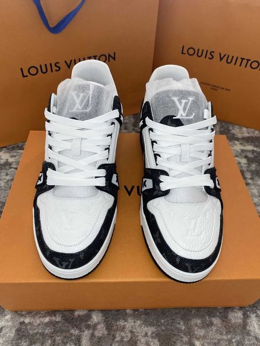 Adidasi Sport Sneakers Luis Vuitton LV Trainers Skate Black White - Livrare Verificare