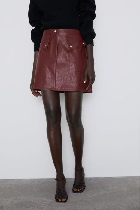 мини-юбка от Zarа экокожа