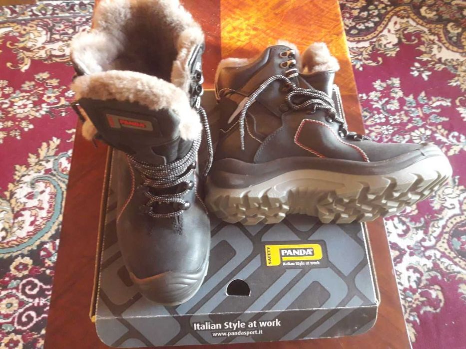 Итальянская Ботинка "Panda" натуральная кожа с натуральным мехом.