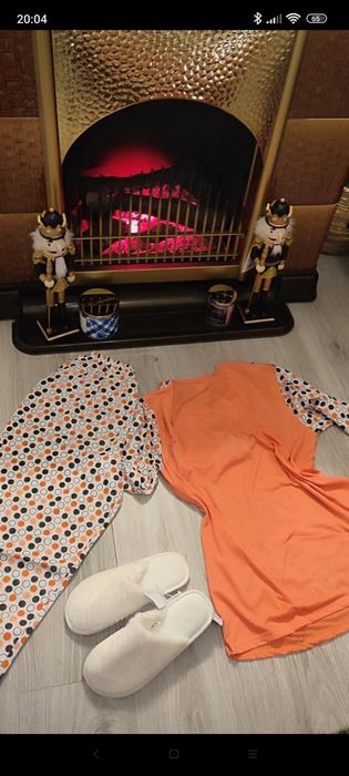 Set pijama nouă corai, bumbac 100%, mărimea 40-L