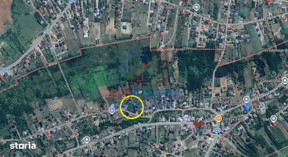 Rediu TEREN 1246mp cu dubla deschidere si utilitati ( cu casa batranea
