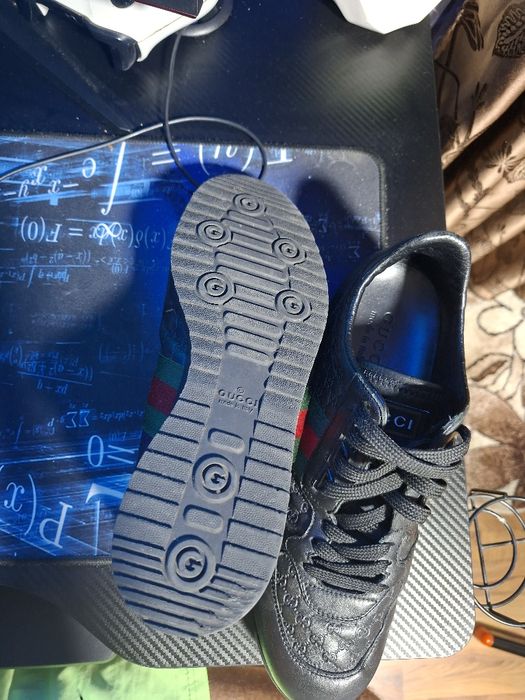 Gucci Leather Web Sneaker 'Black'