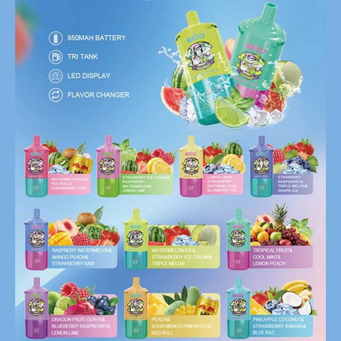 7 in 1 Vape Mega Puff 80.000 Ecran shadow screen led