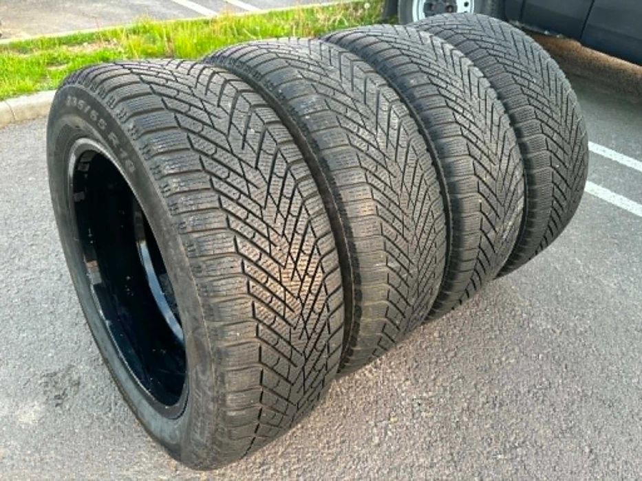 Roti Jante aliaj V-Spoke 5x108 Black Cauciucuri All-Season Iarna M+S 235 55 R18 Volvo XC40 XC60
