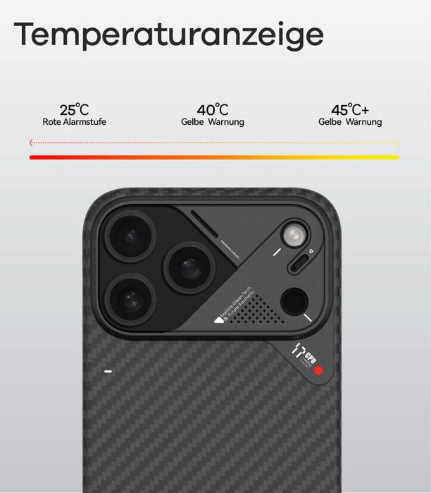 Husă iPhone 17 Pro fibră carbon 1500D ultra-subțire țesut CoolHyper răcire Compatibilă MagSafe – Negru