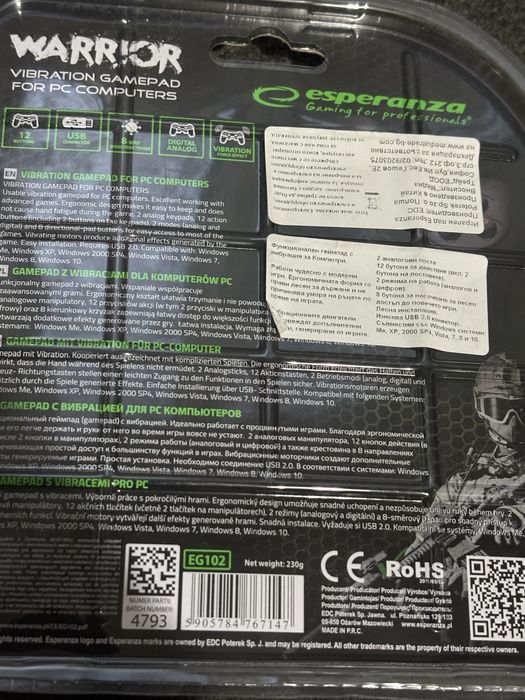 Джойстик геймпад Esperanza Warrior GX300