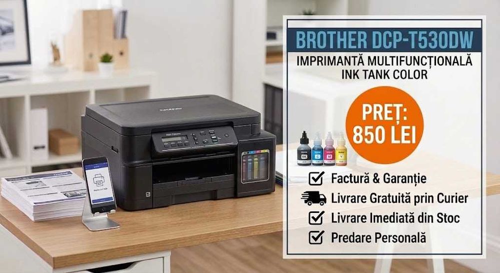 Brother DCP-T530DW Ink Tank - Wi-Fi, Duplex, Factură, Garanție