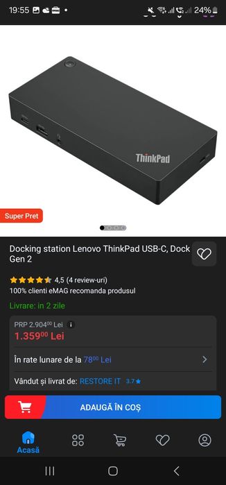 Docking station Lenovo ThinkPad USB-C, Dock Gen 2